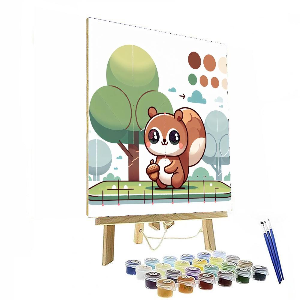 Cute Squirrel DIY Paint By Numbers