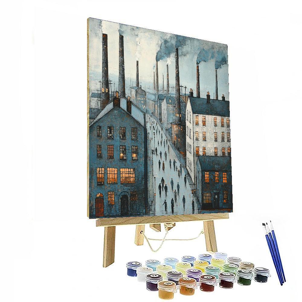 L.S. Lowry Inspired Industrial Revolution Revival  Painting By Numbers Kit
