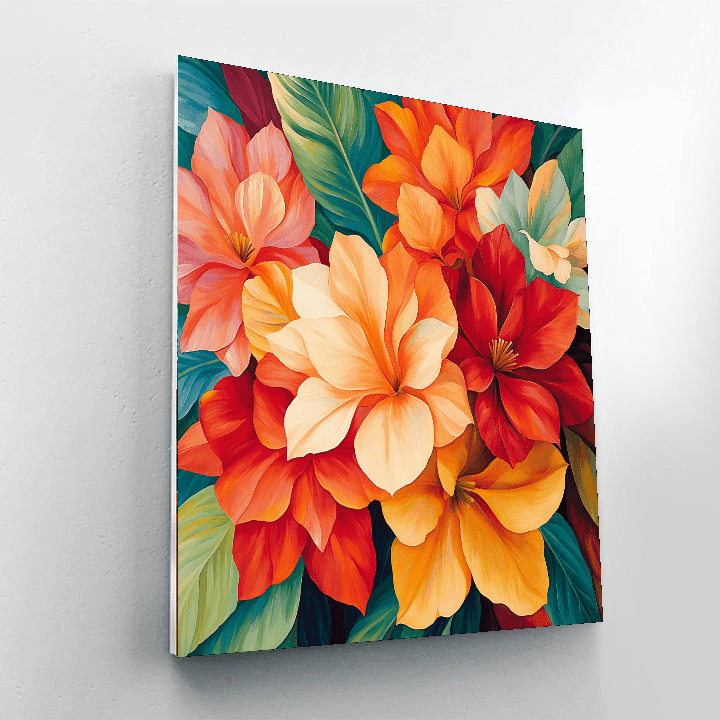 Georgia O'Keeffe Inspired Energetic Flora  Paint By Numbers Art