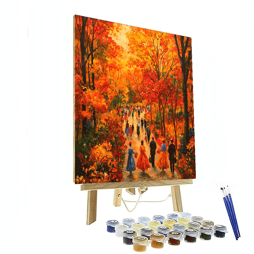 Pierre-Auguste Renoir Inspired Energetic Autumn Stroll  Paint By Color