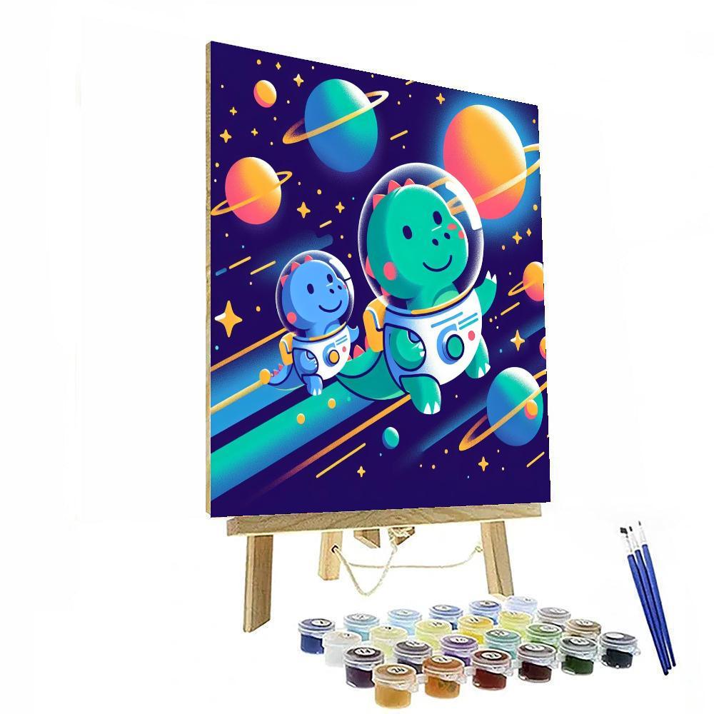 Dinosaurs In Space Paint By Numbers