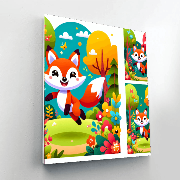 Frolicsome Fox Follies Number Painting