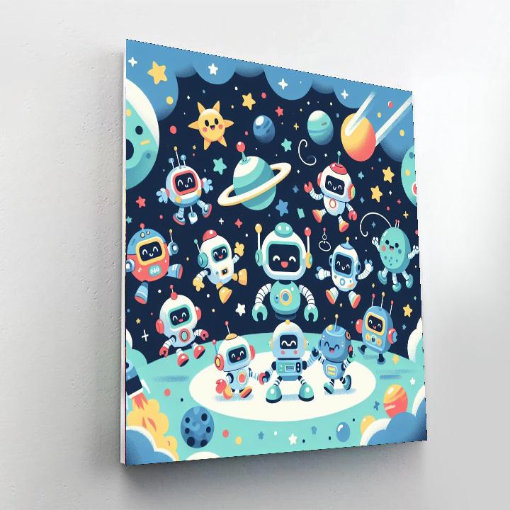 Cool Space Robots Painting Number Kit