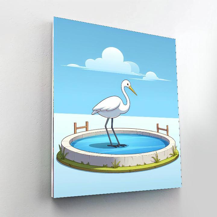 Elegant Egret Painting By Numbers Kit