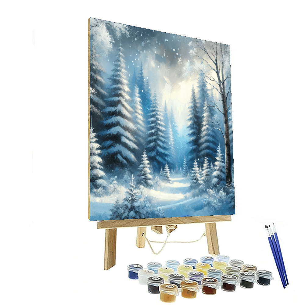 Enchanted Winter Woods Number Painting