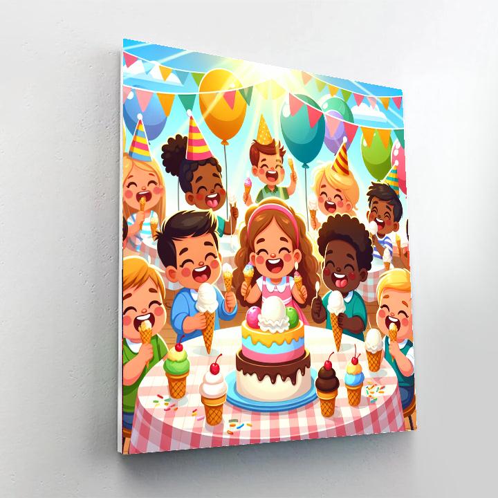 Cheerful Ice Cream Party Paint By Color
