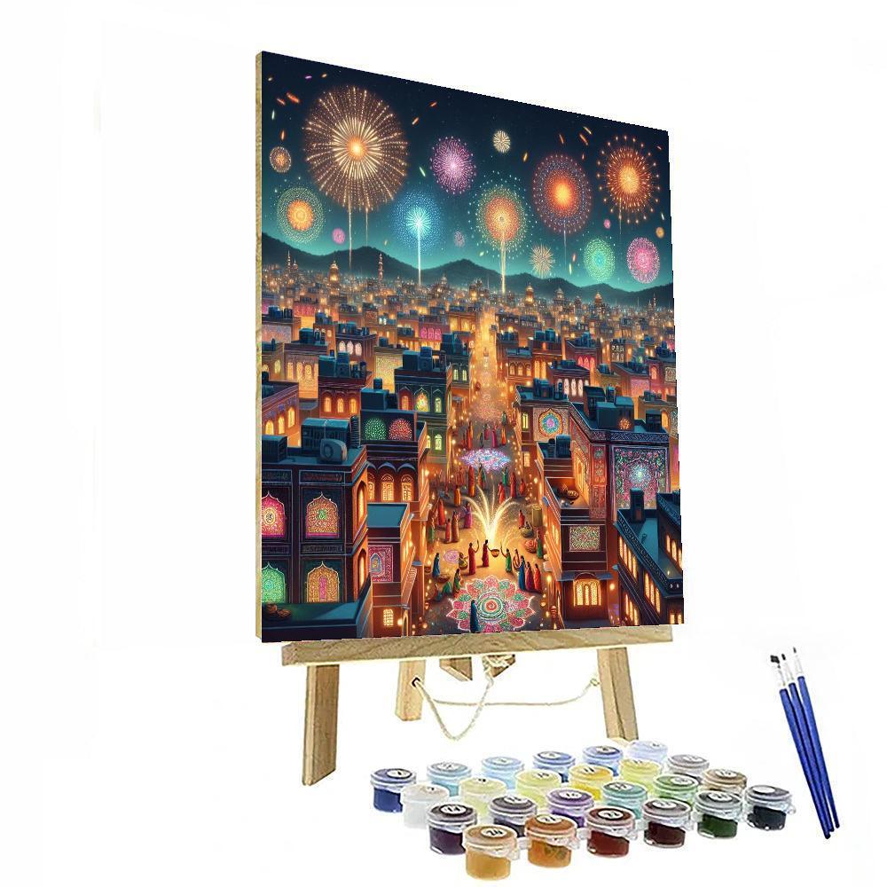 Diwali Festival Of Lights - Jaipur, India Painting Number Kit
