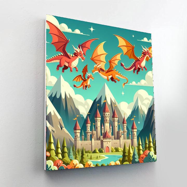 Mystic Dragon Kingdom Painting By Numbers Kit