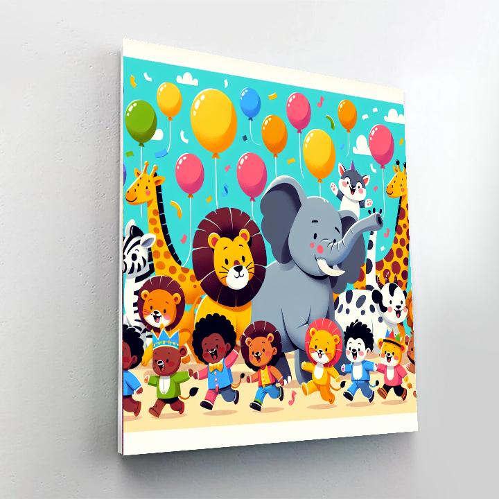 Colorful Zoo Parade Numbered Painting Kits