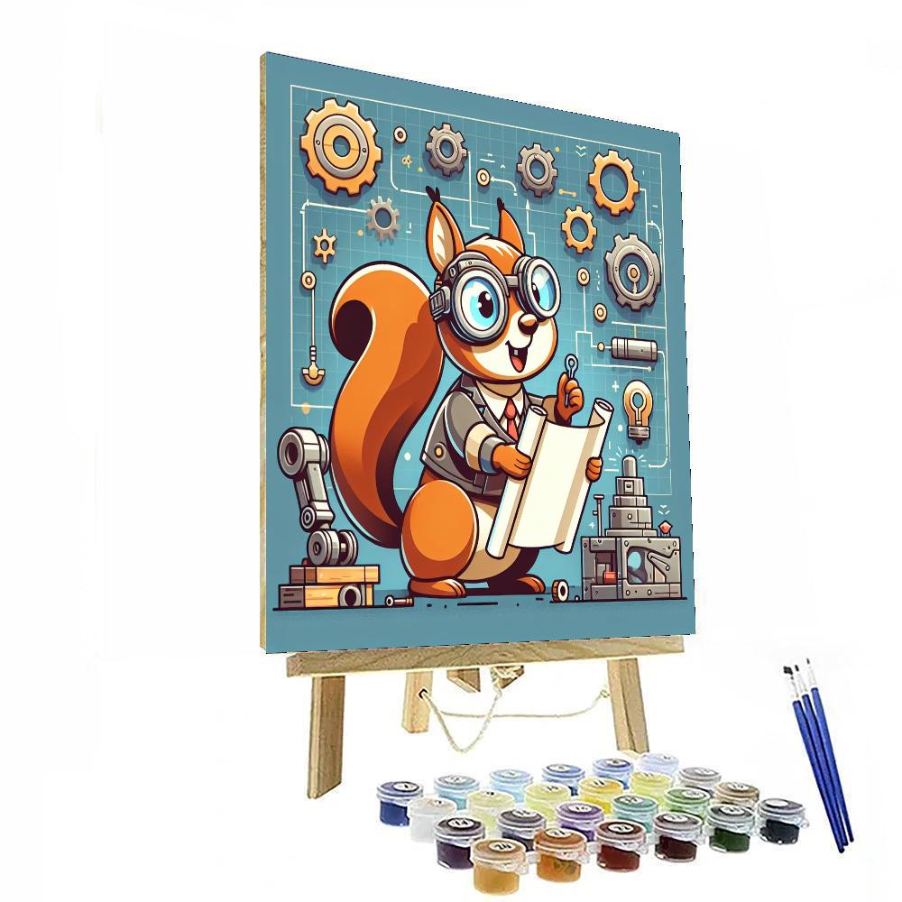 Inventor Squirrel Number Painting