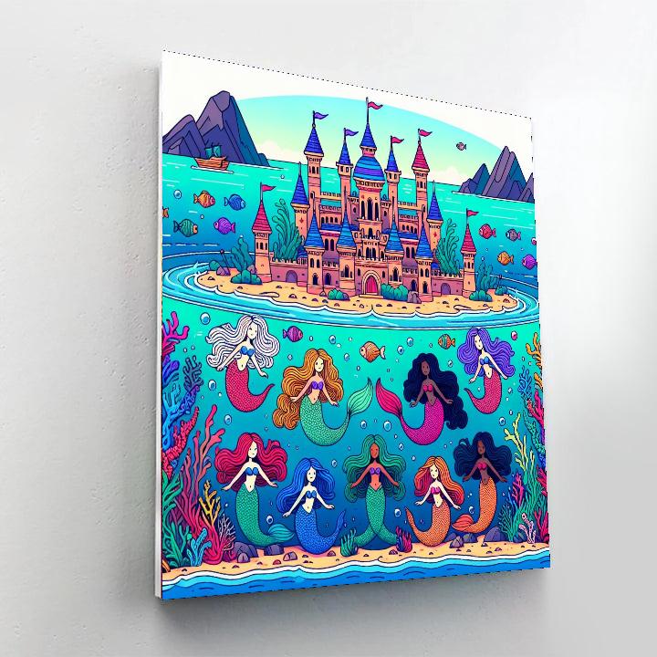 Undersea Fantasy Castle Number Painting