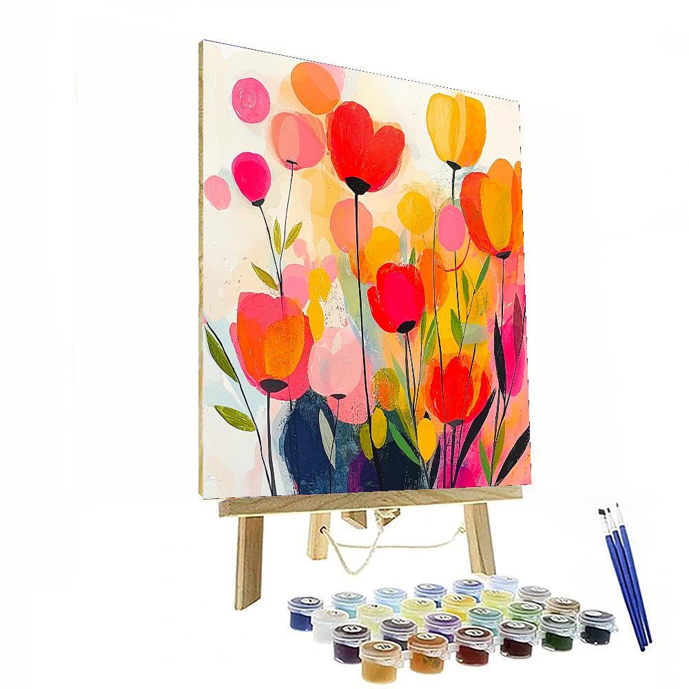 Joan Miró Inspired Vibrant Whimsy  Paint By Numbers Art