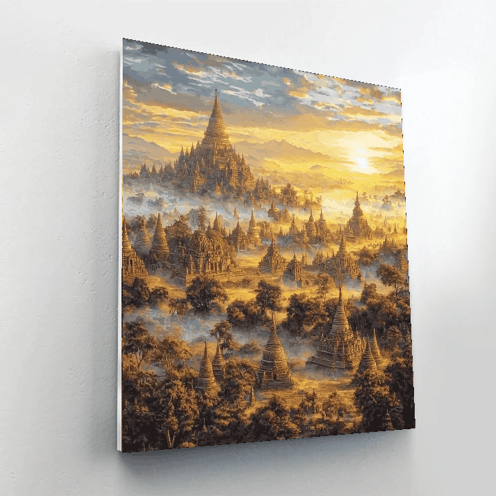 Bagan's Temple Fields - Myanmar Numbered Painting Kits