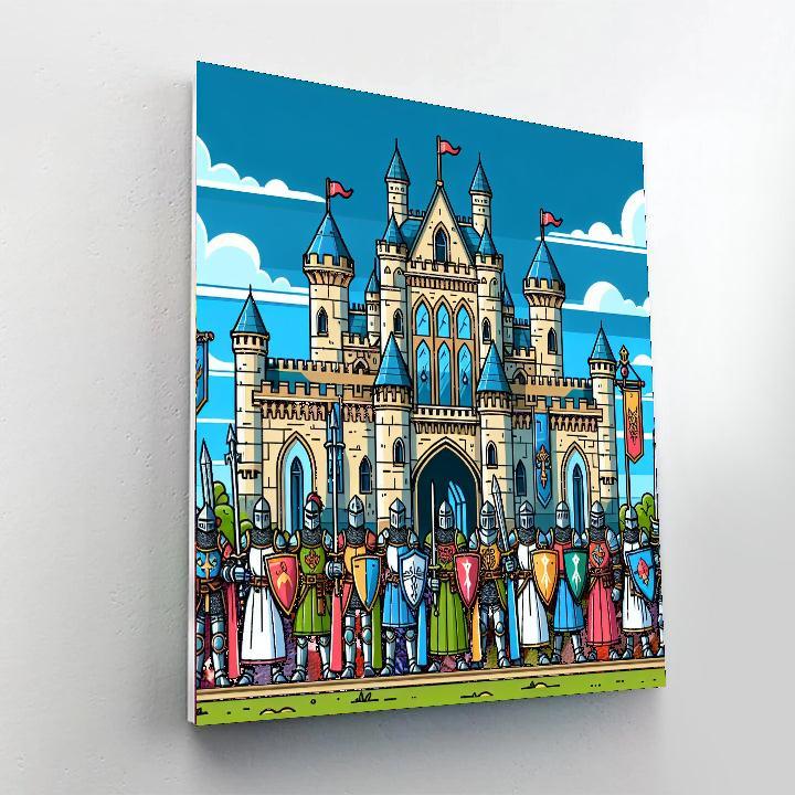 Medieval Castle And Brave Knights Paint By Number