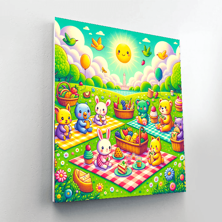 Charming Animal Picnic DIY Paint By Numbers