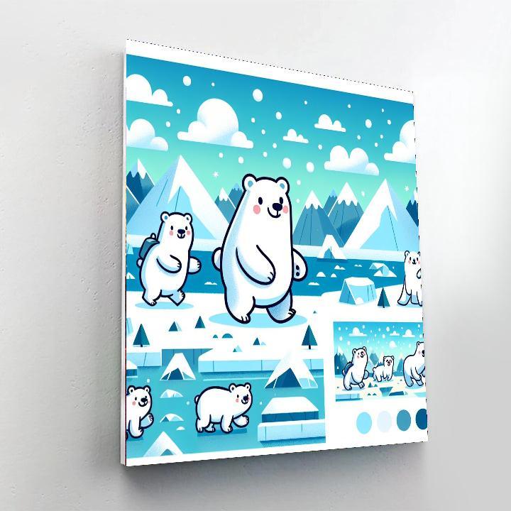 Polar Bear Arctic Adventure Numbered Painting Kits