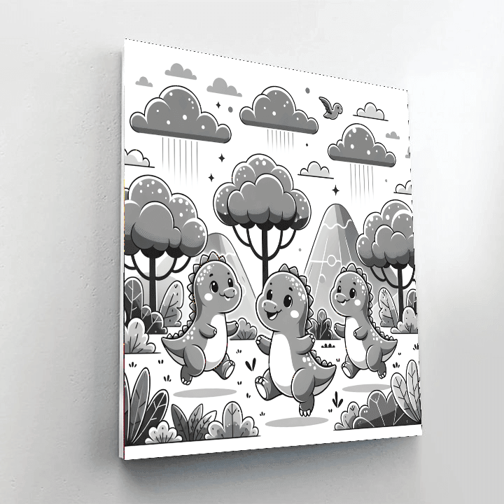 Charming Dinosaurs Paint By Number