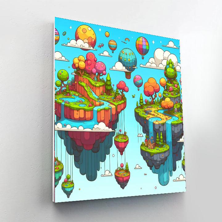 Floating Island Fantasies Painting By Numbers Kit