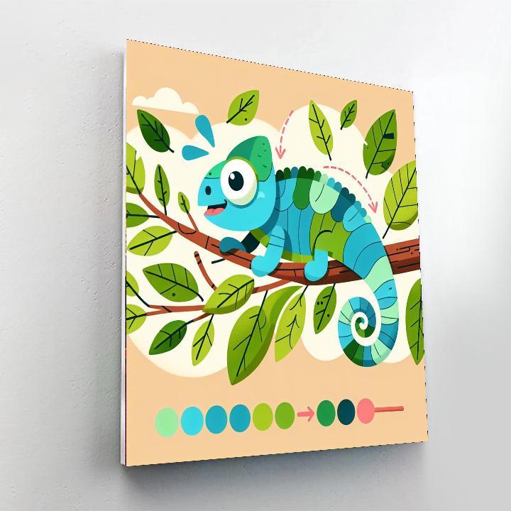 Rainbow Chameleon Painting By Numbers Kit