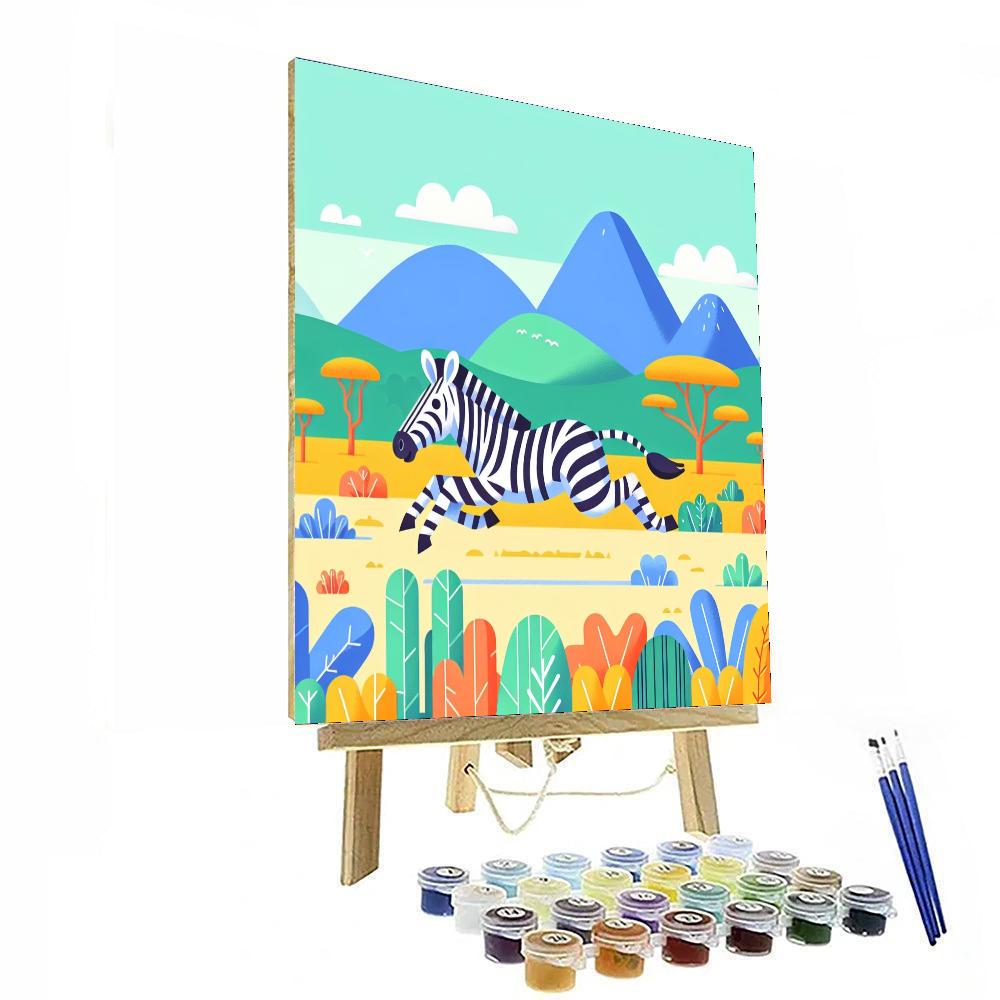 Zippy Zebra Zoom Painting Number Kit