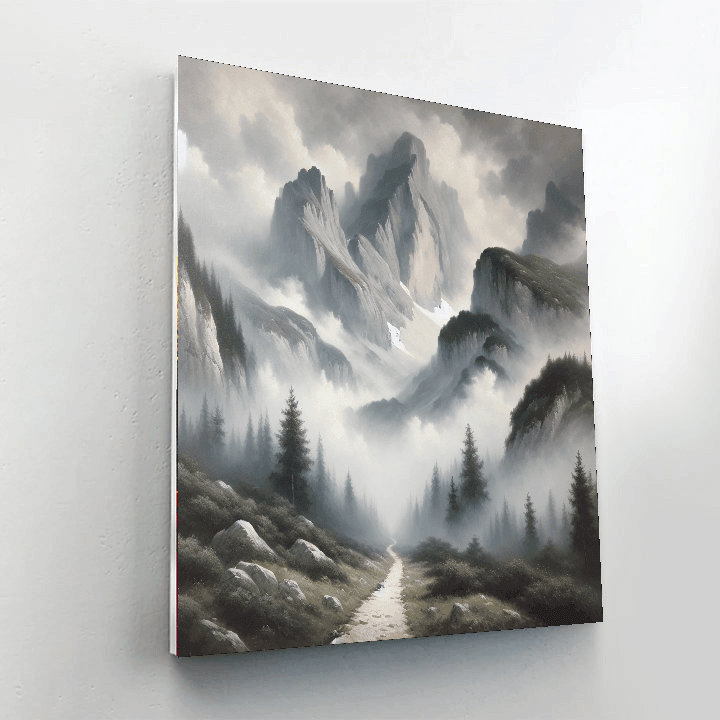Mystical Mountain Path Number Painting