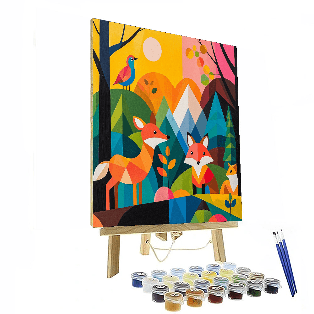 Charley Harper Inspired Mystical Animal Kingdom  Paint By Color