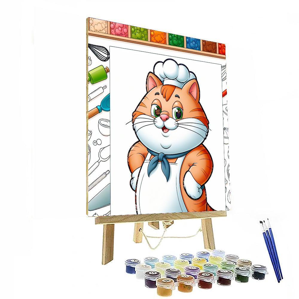 Sassy Cat Chef Number Painting