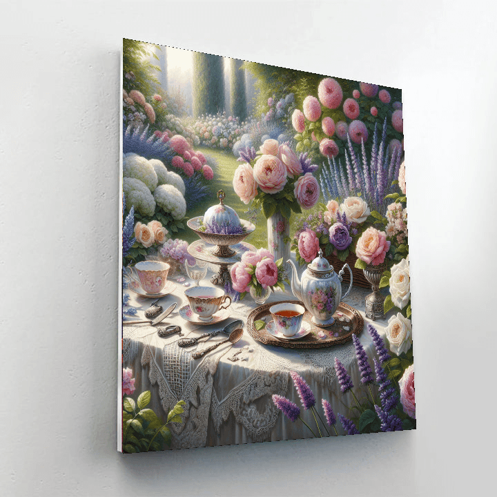 Vintage Garden Tea Party Painting By Numbers Kit