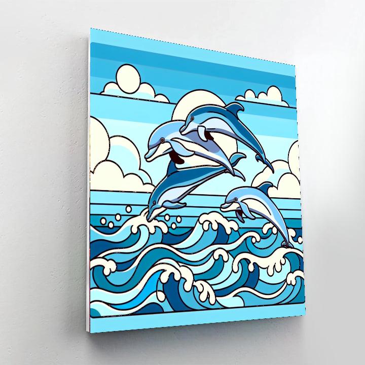 Dolphin's Ocean Playtime Paint By Number