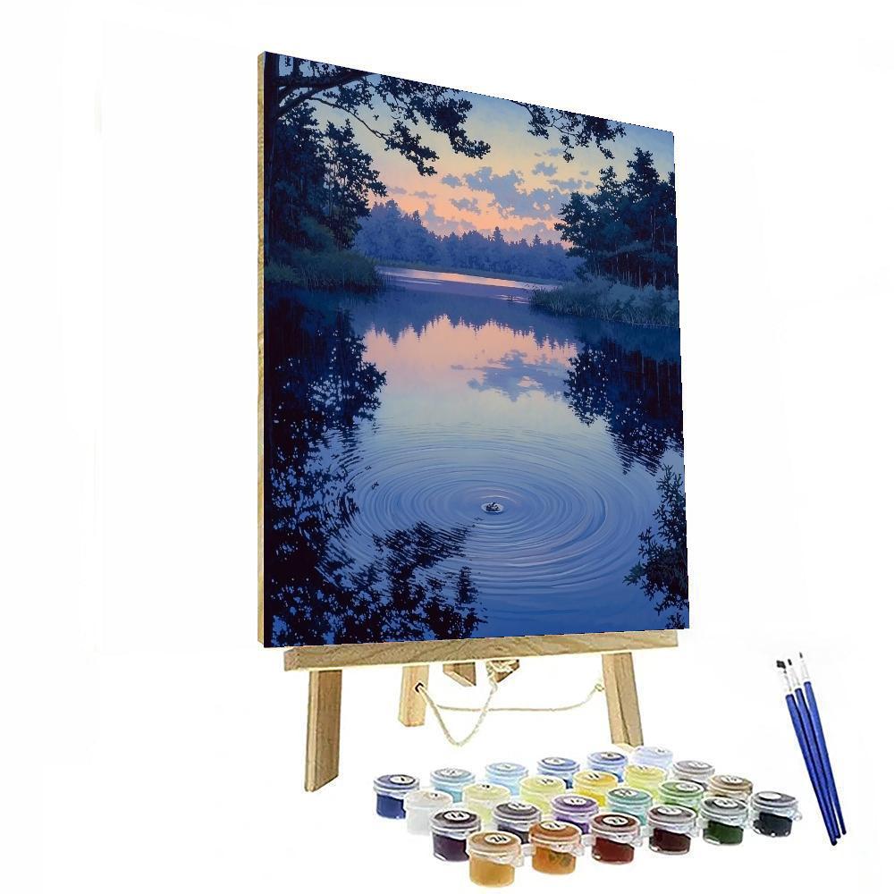 Utagawa Hiroshige Inspired Silken Evening Waters  Number Painting