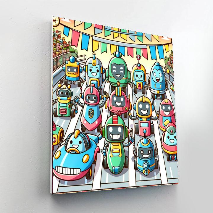 Energetic Robot Race Numbered Painting Kits