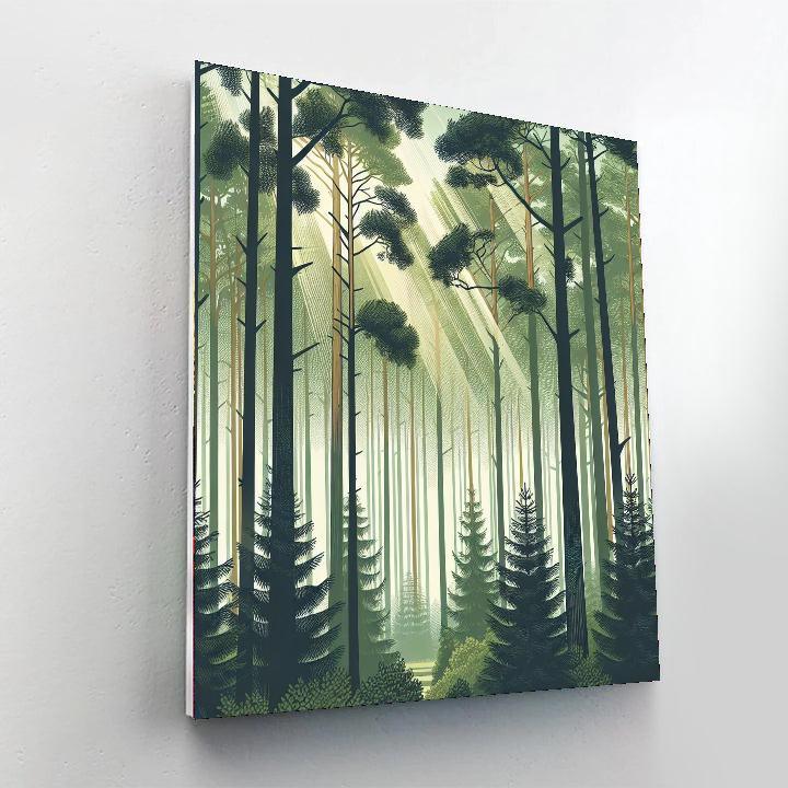 Whispering Pine Forest Numbered Painting Kits