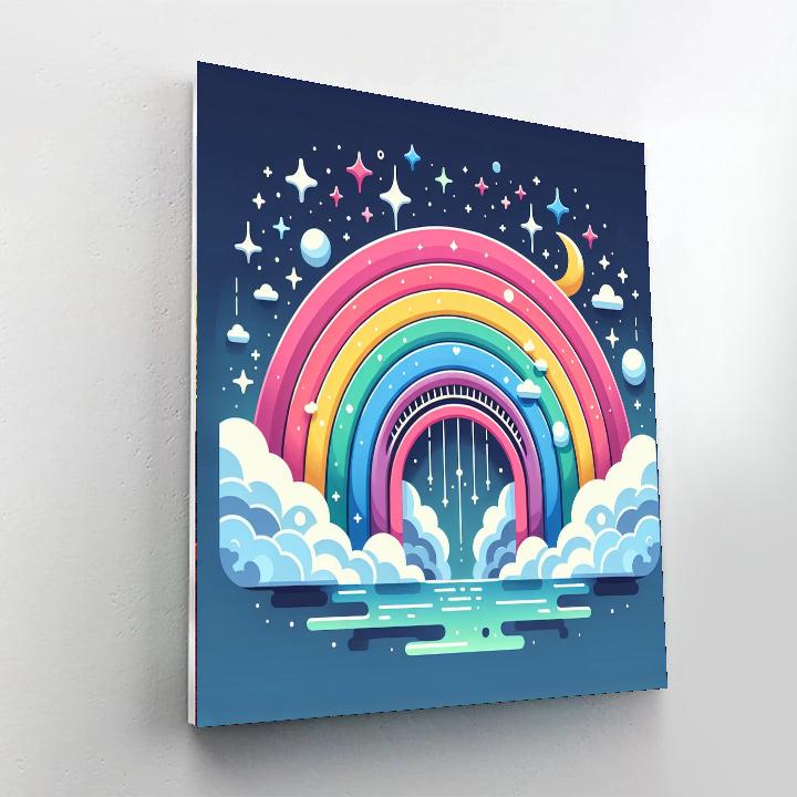 Dreamy Rainbow Bridge DIY Paint By Numbers