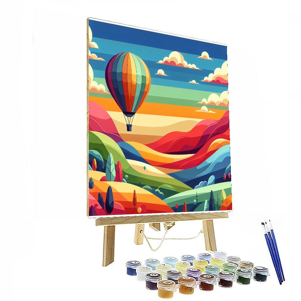 Dreamy Hot Air Balloon Ride Paint By Number