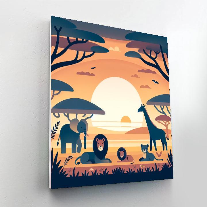 Sunset Serenade On The Savannah Paint By Color