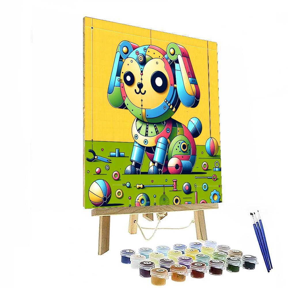 Spunky Robot Dog Paint By Numbers