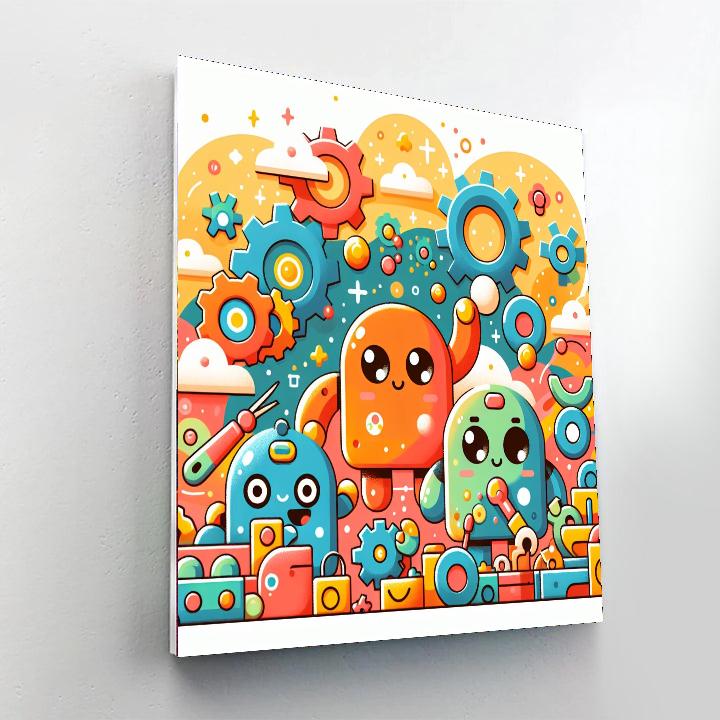 Exciting Robot Rescue Team Paint By Numbers