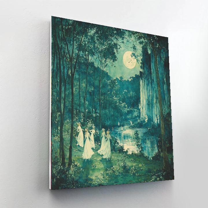 John William Waterhouse Inspired Mythical Forest Glade  Number Painting