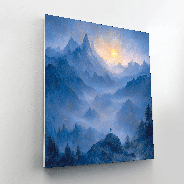 Caspar David Friedrich Inspired Dreamscape Mountains  Paint By Numbers Art