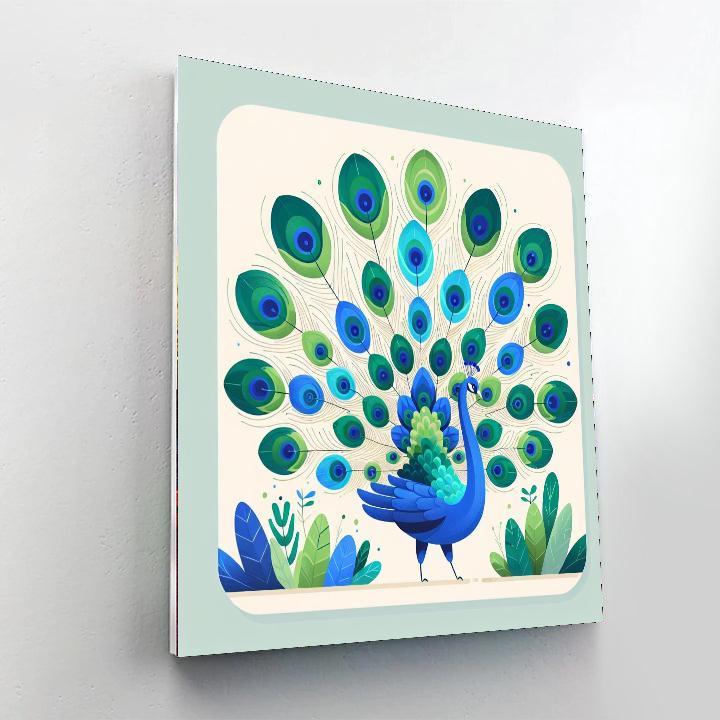 Prancing Peacock Numbered Painting Kits