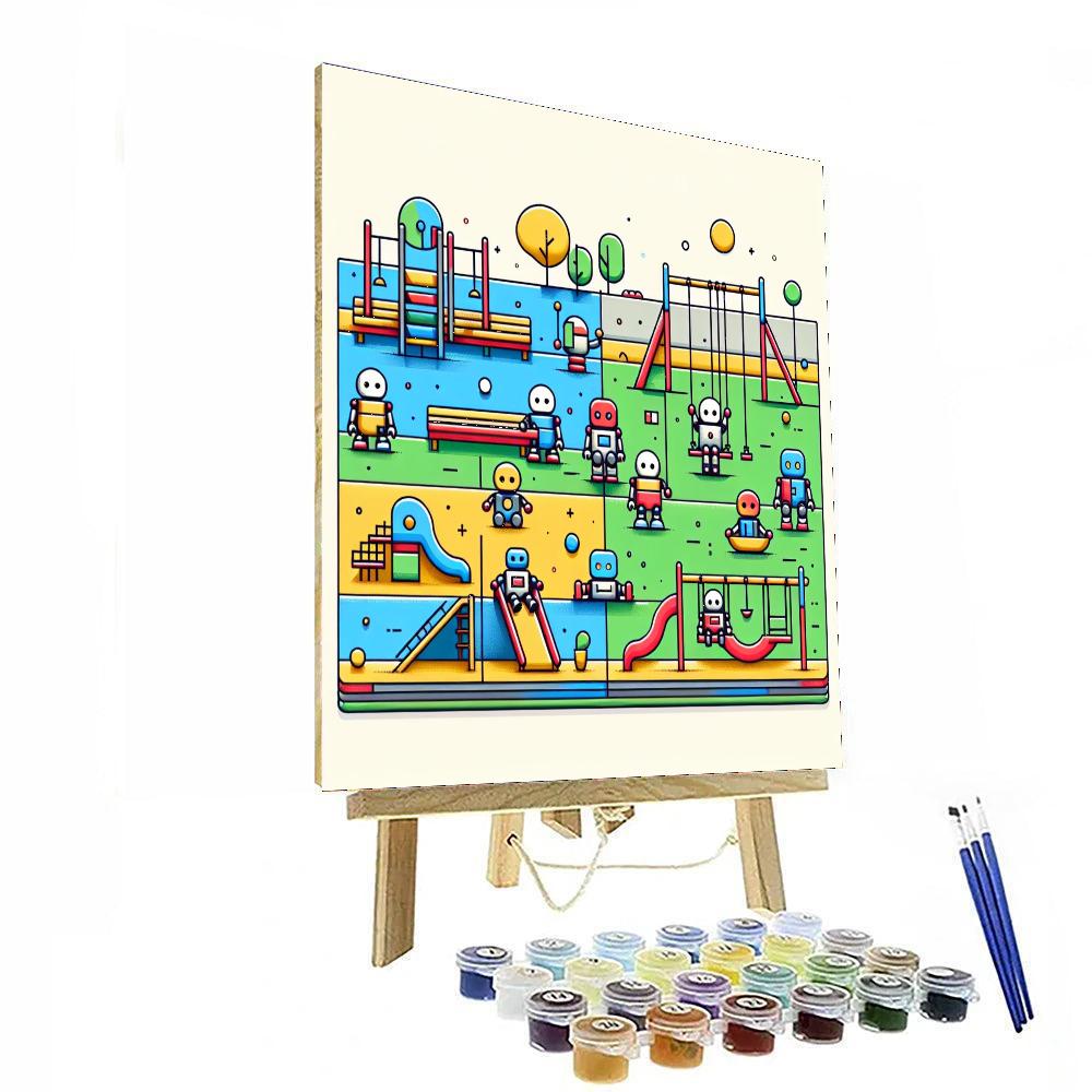 Robots' Playground Paint By Numbers Art