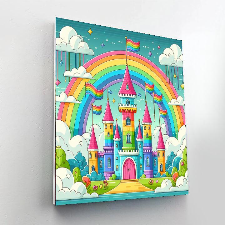Magical Rainbow Castle Numbered Painting Kits