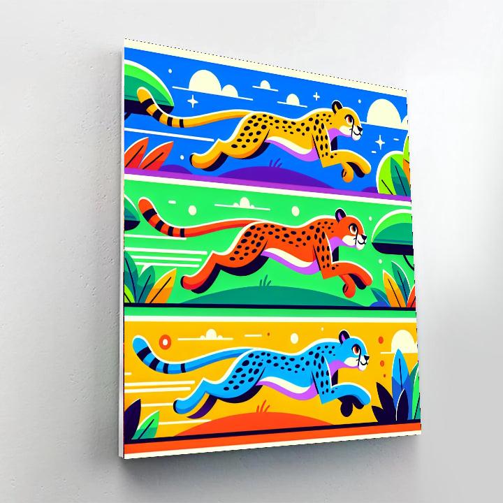 Cheetah Sprint Showdown Paint By Numbers