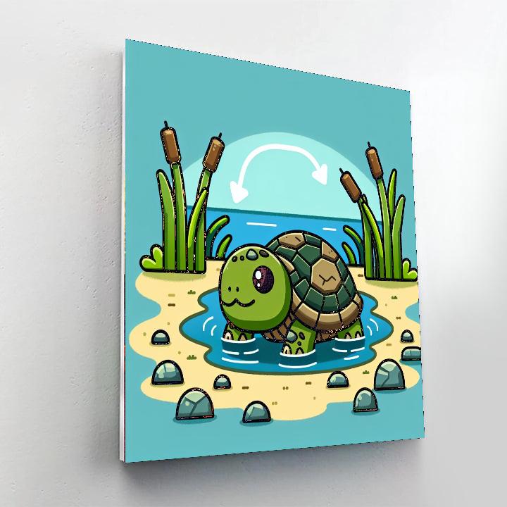 Snappy Snapping Turtle Paint By Numbers Art