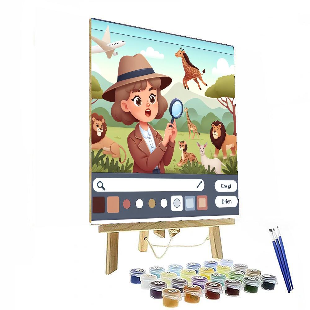 Safari Animal Detective DIY Paint By Numbers