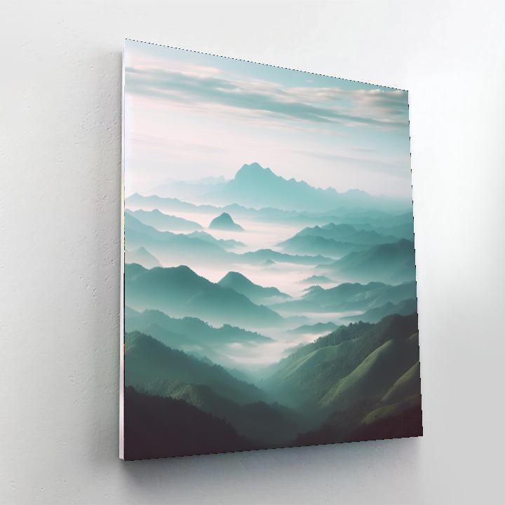 Ethereal Mountain Mist Painting Number Kit