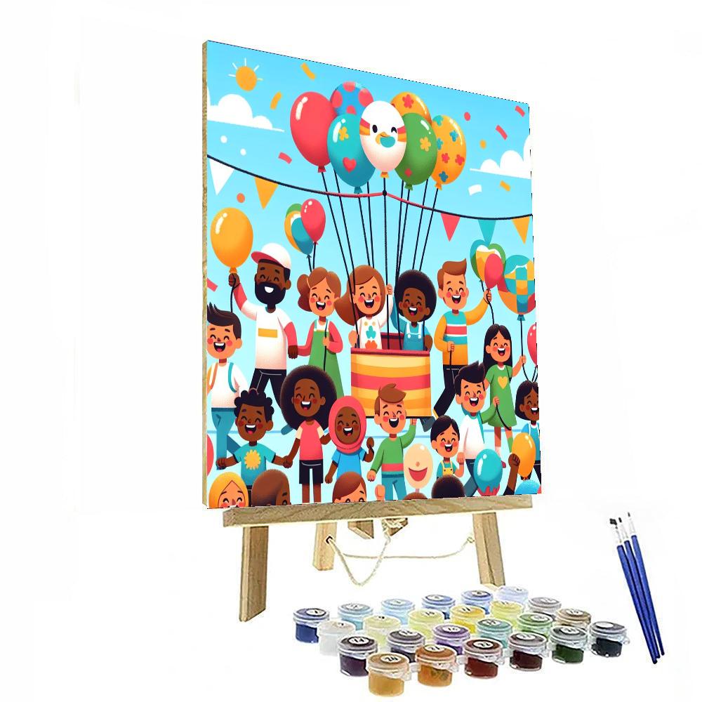 Joyful Balloon Parade Painting Number Kit