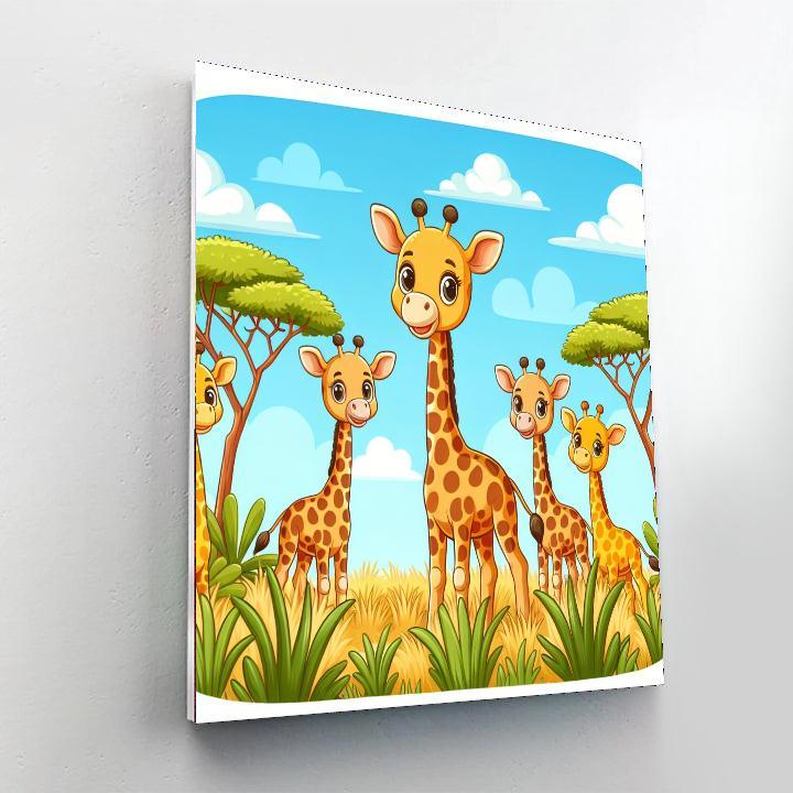 Giggles Of Giraffes Paint By Numbers Art