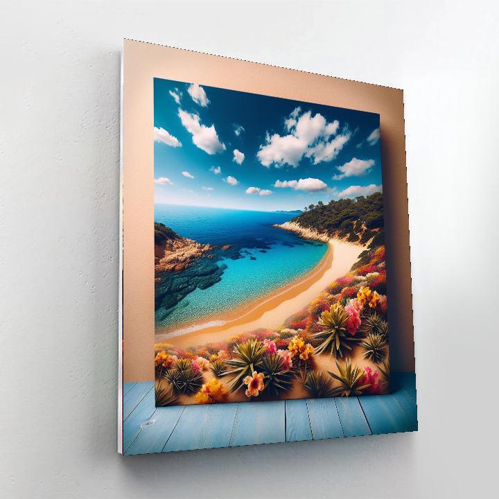 Mediterranean Coastline Bliss Number Painting