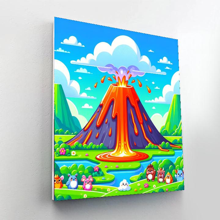 Vibrant Volcano Valley Numbered Painting Kits